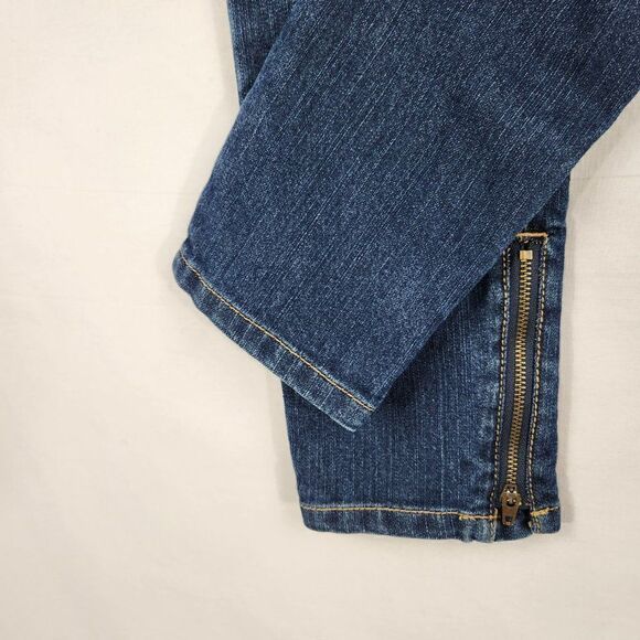 Roebuck and Co Girls Size 12 Skinny Jeans Ripped Zipper Ankle Denim Dark Wash - Picture 8 of 8